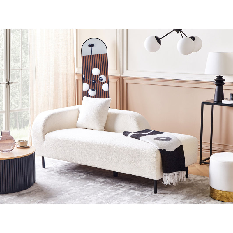 Masuda Velvet Chaise Lounge, White