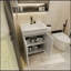Meuble-lavabo 24 po avec lavabo, armoire de rangement compacte autoportante pour petits espaces, portes à fermeture douce