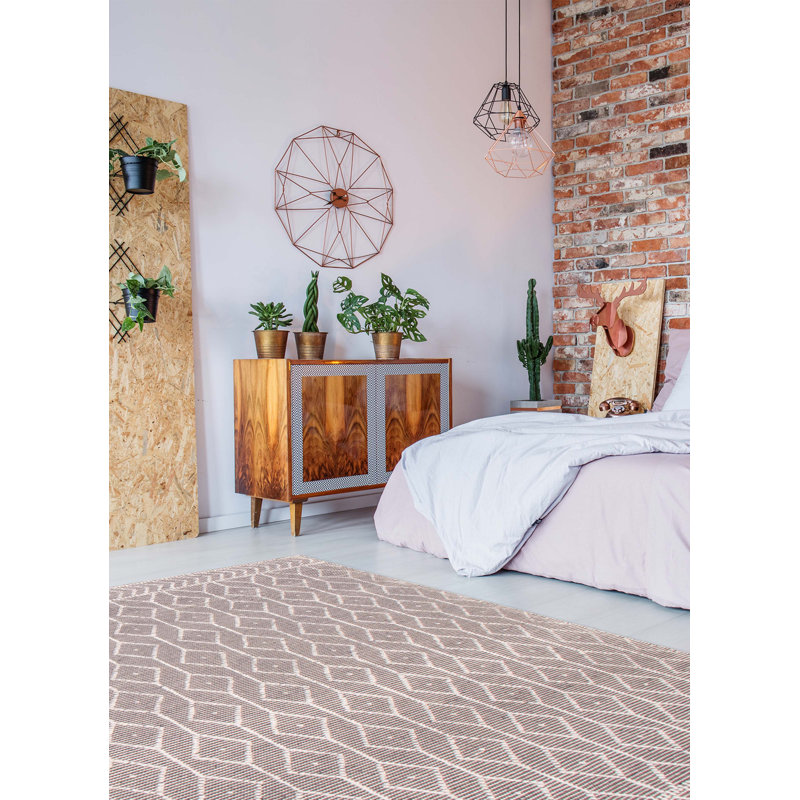 Spencel Wool Geometric Indoor Rug, Rectangle 6'1" x 9'4"