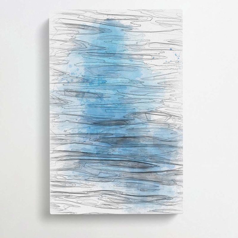 Blue Ripples in Abstract - Wrapped Canvas, 60cm H x 40cm W x 3cm D