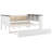 Full Size Wood Daybed with Storage Shelves, Upholstered Backrest, USB and Trundle, White-1448406380