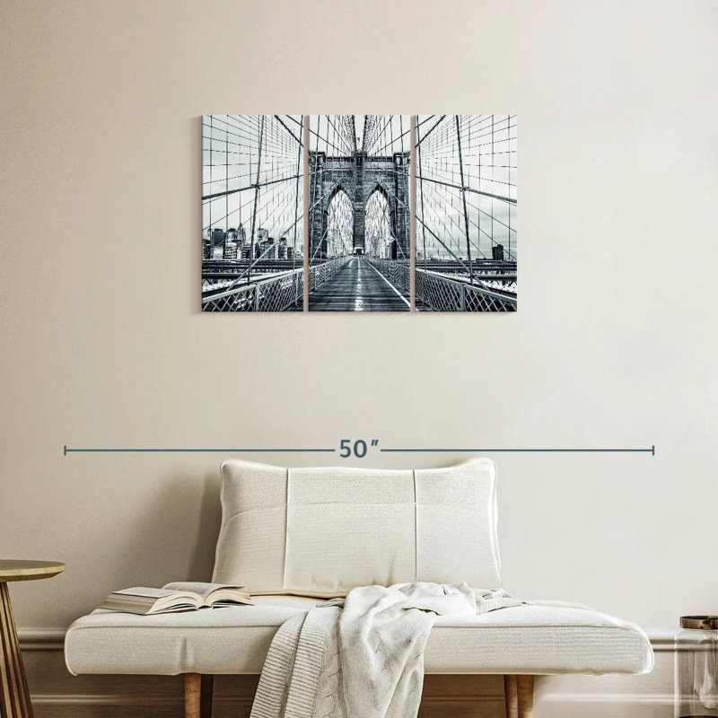 Pont de Brooklyn monochrome, H 20 po x l 33 po