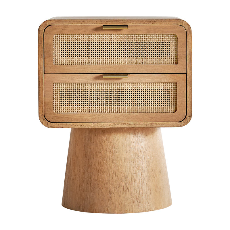 43cm W Solid Wood Bedside Table