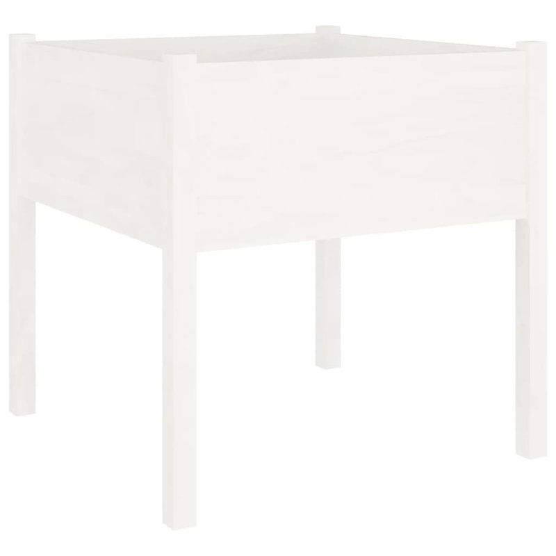 Alasteir Wood Planter Box, White, 70cm H x 70cm W x 70cm D
