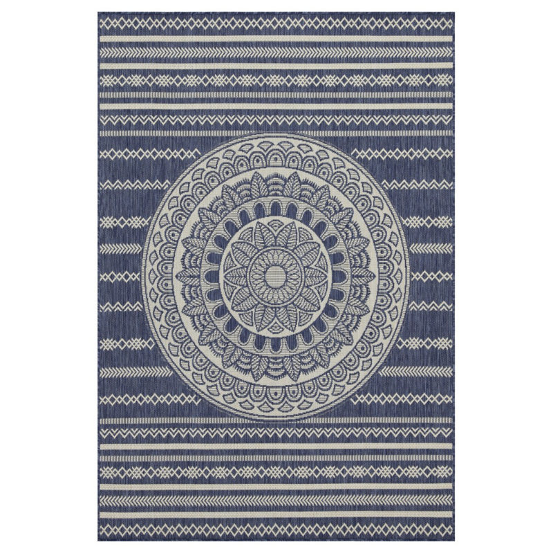 Sunshine GC_HAR2016 Blue 2 Ft. 7 In. X 7 Ft. 3 In. Indoor/Outdoor Area Rug, Runner 2'7" x 7'3"