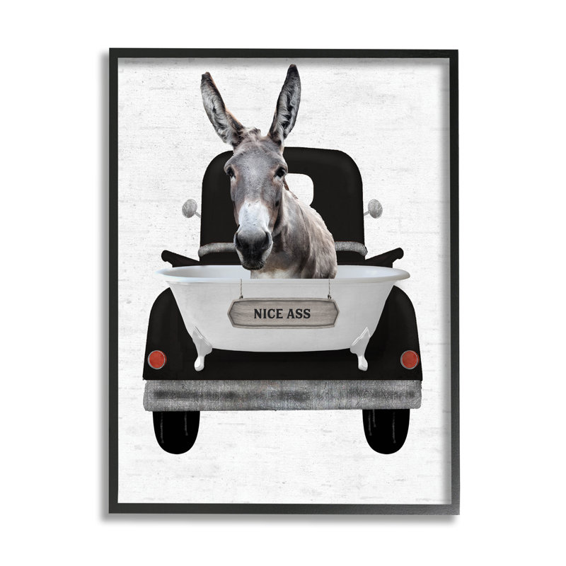 «Nice Ass Donkey Expression on Wood» par Lettered And Lined, impression, H 14 po x l 11 po x P 1,5 po