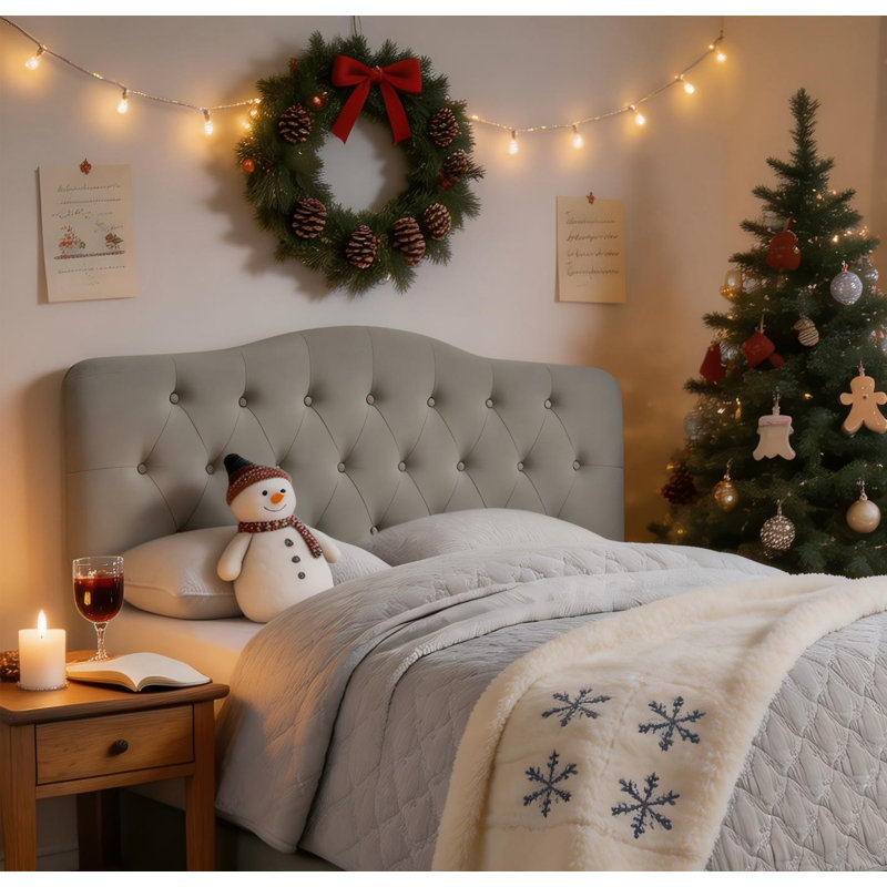 Tête de lit tapissier Cozy, King, Grey