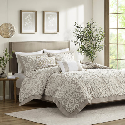 Housse de couette en coton taupe