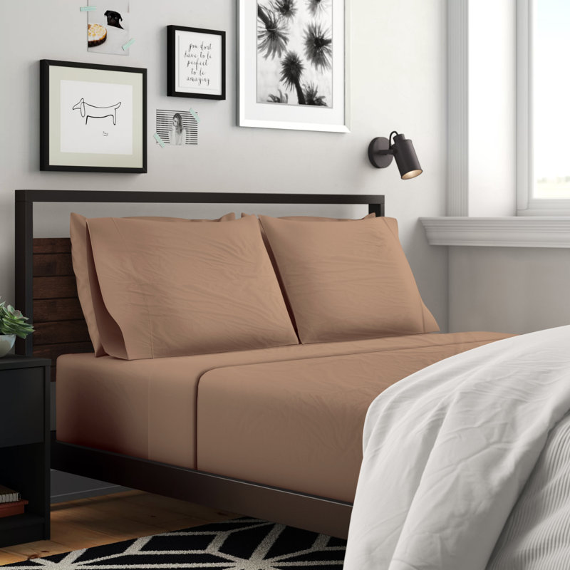 Brushed Microfiber Breathable Wrinkle Resistant Sateen Sheet Set, Taupe, Full Sheet Set + 1 Fitted Sheet + 2 Pillowcases