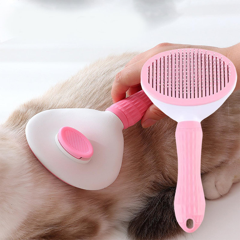 Cat Grooming Hair Cleaning Brush For Dogs And Cats, Pink