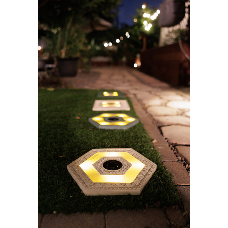Ensemble de lumières solaires à énergie solaire Vanesa, Blanc délavé