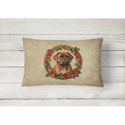 Christmas Flowers Frame Outdoor Throw Pillow