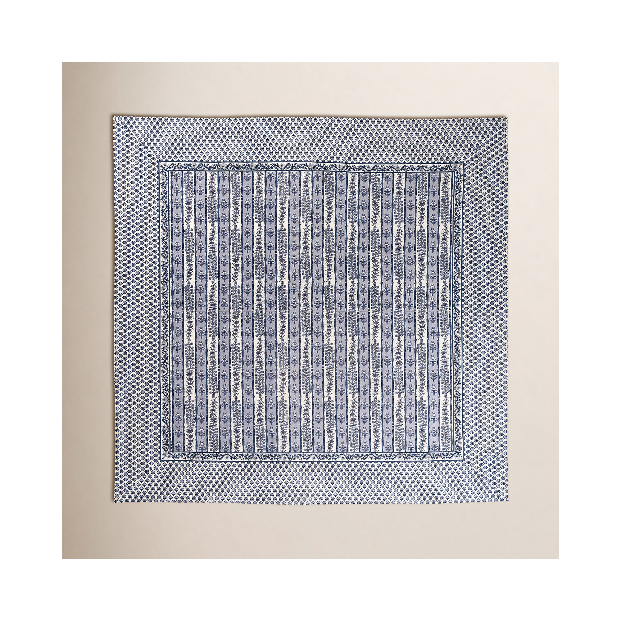 Charlemont Floral Tablecloth, 59" Square, Blue/Marine