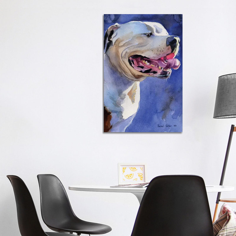 American Bulldog Portrait by Rachel Parker - Wrapped Canvas Gallery-Wrapped Canvas Giclée