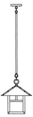 McLoud Outdoor Hanging Lantern, 11.75" H x 9" W / Sycamore, Mission Brown, Tan