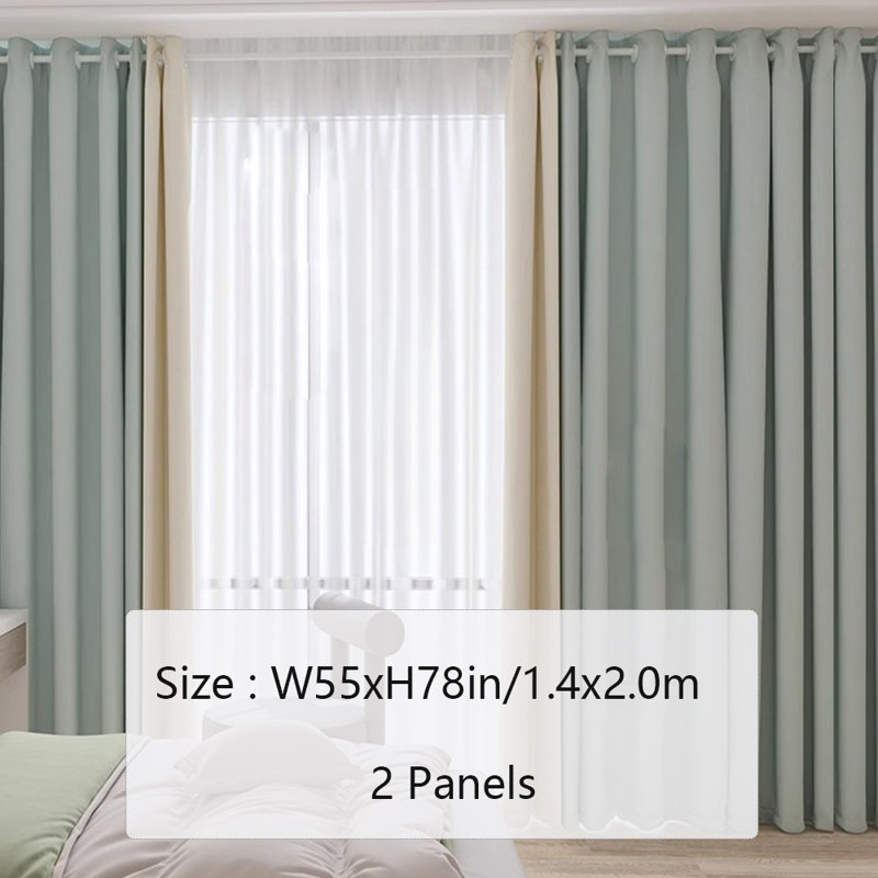 Polyester Curtains For Living Room Dining Room, Bedroom, Balcony 2 Panels, 55" W x 78" L