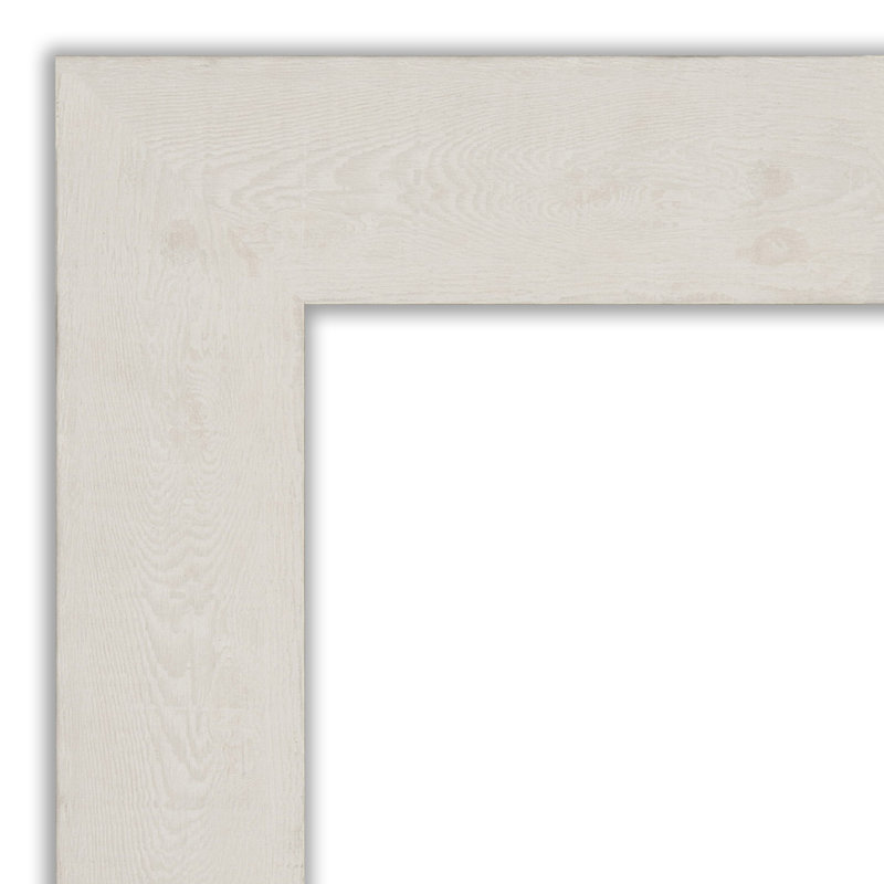 Akhia Narrow Beveled Wall Mirror, 29" x 41", Distressed Cream White