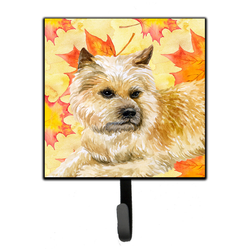 Organisateur de clés murales avec crochets clés partagée pei automne Eliane, Cairn terrier, Rouge / bleu / brun foncé
