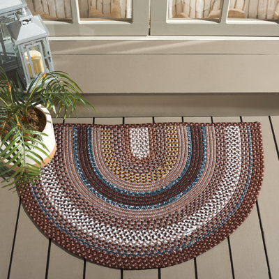 Liptak Braided Hand Woven Performance Machine Washable Geometric Indoor/Outdoor Area Rug