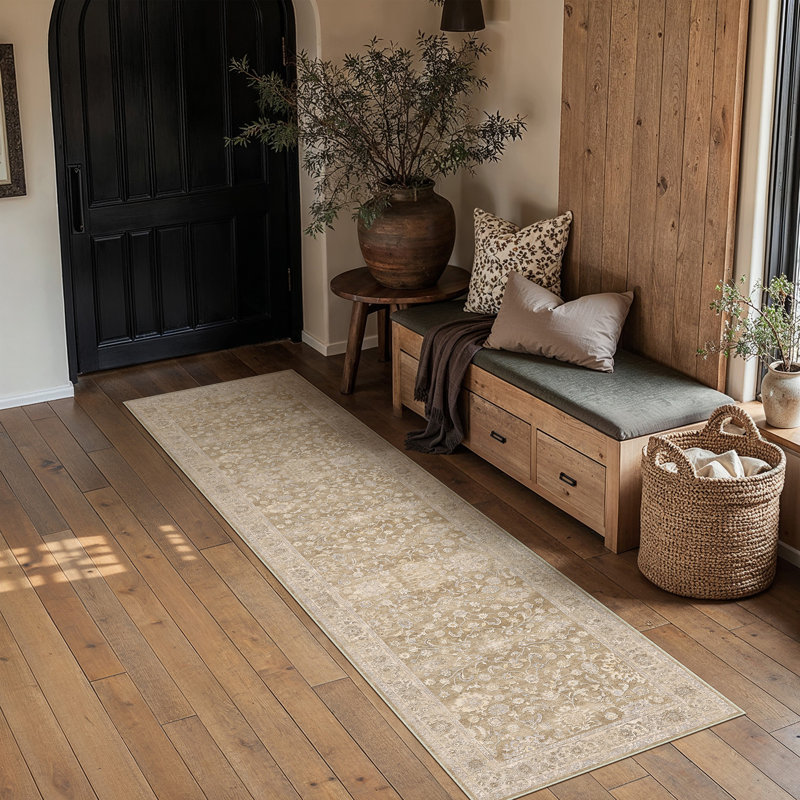 Lume Classic Persian Inspired Area Rug in Brown, Runner 2' x 8', Brown