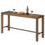 Table de bar 59 pouces en bois massif, table de salle à manger à hauteur de comptoir avec repose-pieds en métal