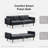 Reiana Twin 76.8'' Faux Leather Convertible Sofa-1793561578