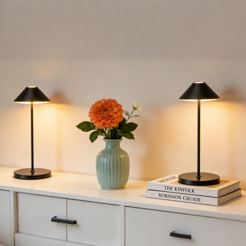 16 In. Mid-century Modern Table Lamps Cordless Smart Rgb Integrated Led Dimmable Waterproof Rechargeable Table Lamp For Indoor and Outdoor