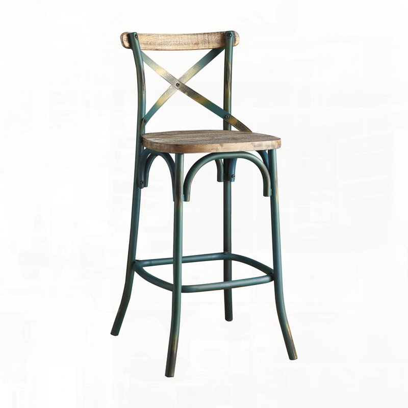 Chaise de bar avec pieds évasés et repose-pieds pour une assise confortable, Bleu