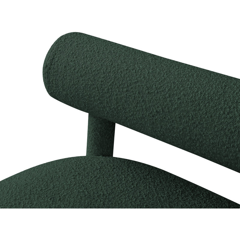 Boucle Upholstered Bench, Green Boucle Fabric