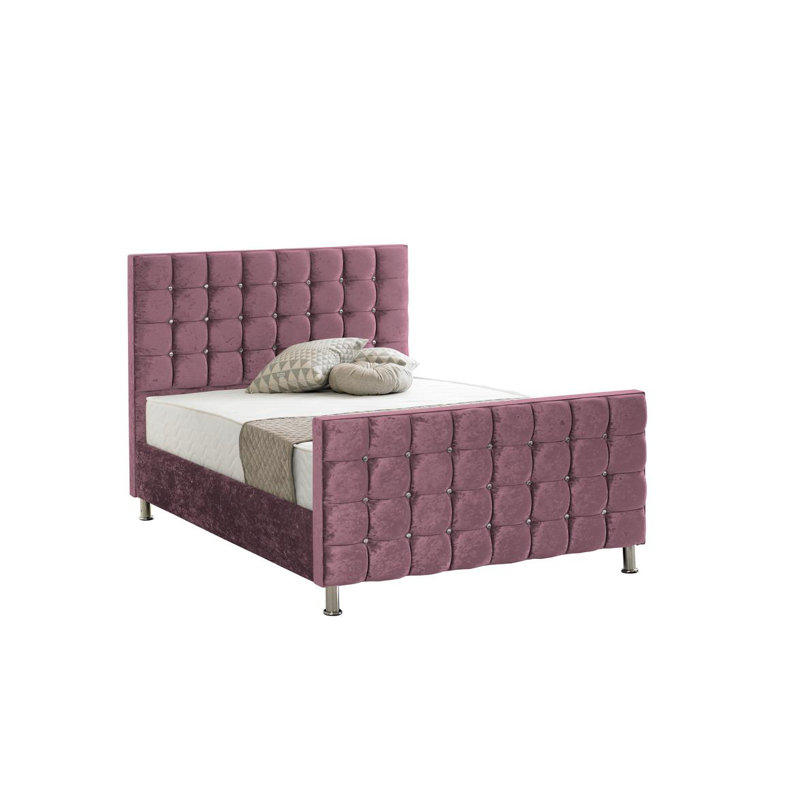Jordyn Upholstered Bed, Crush Purple, Double (4'6)