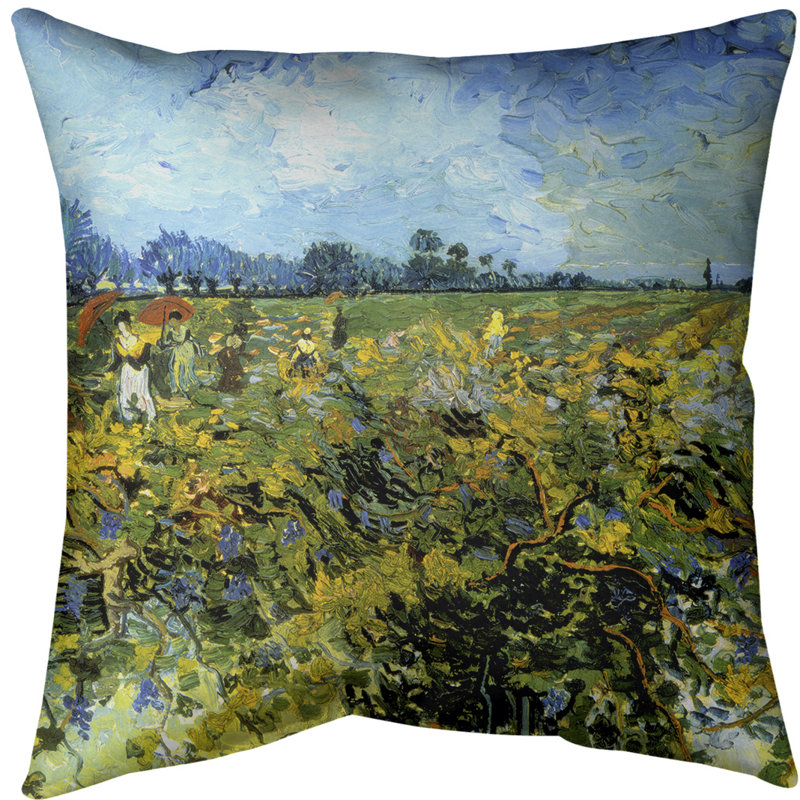 Coussin viticole vineyard, Bleu, Bourre en polyester, Faux lin