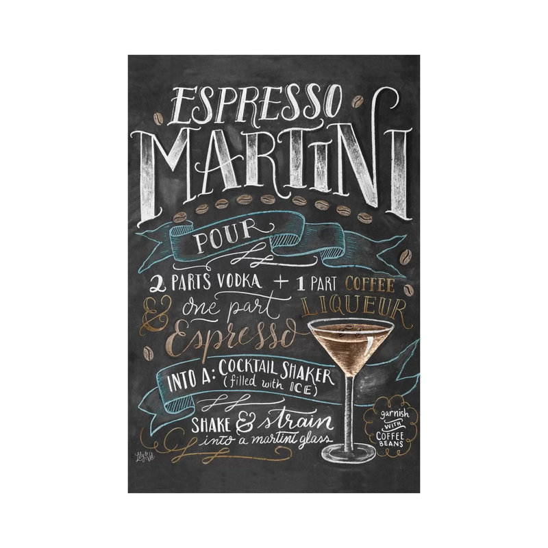 Espresso Martini Recipe par Lily & Val - impression sur toile tendue, H 12 po x l 8 po x P 0,75 po