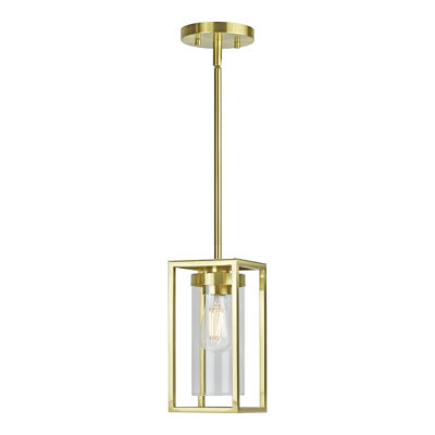 Framework LED Mini Pendant Light - Adjustable Height Hanging Light Fixture With TRIAC Dimmable LED Bulb - Surface Mount LED Ceiling Light