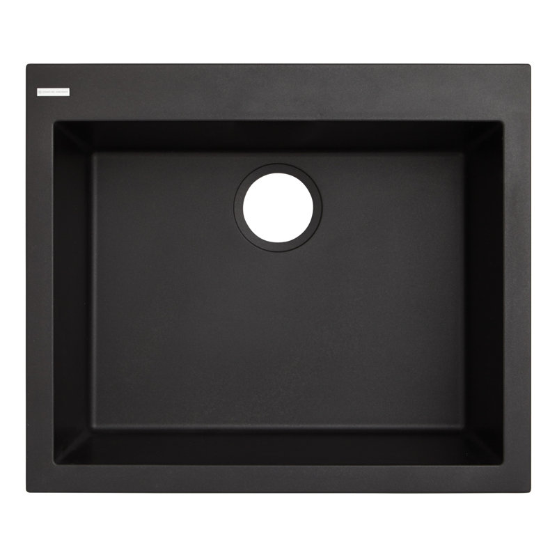 Holcomb 22" L Drop-In Kitchen Sink, Black