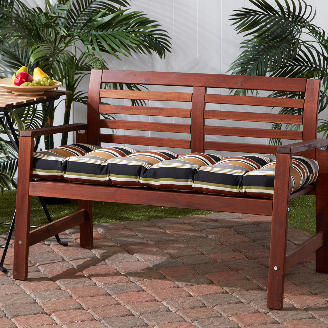 Shipton Outdoor Bench Seat Cushion Wade Logan® Fabric: Brick Stripe