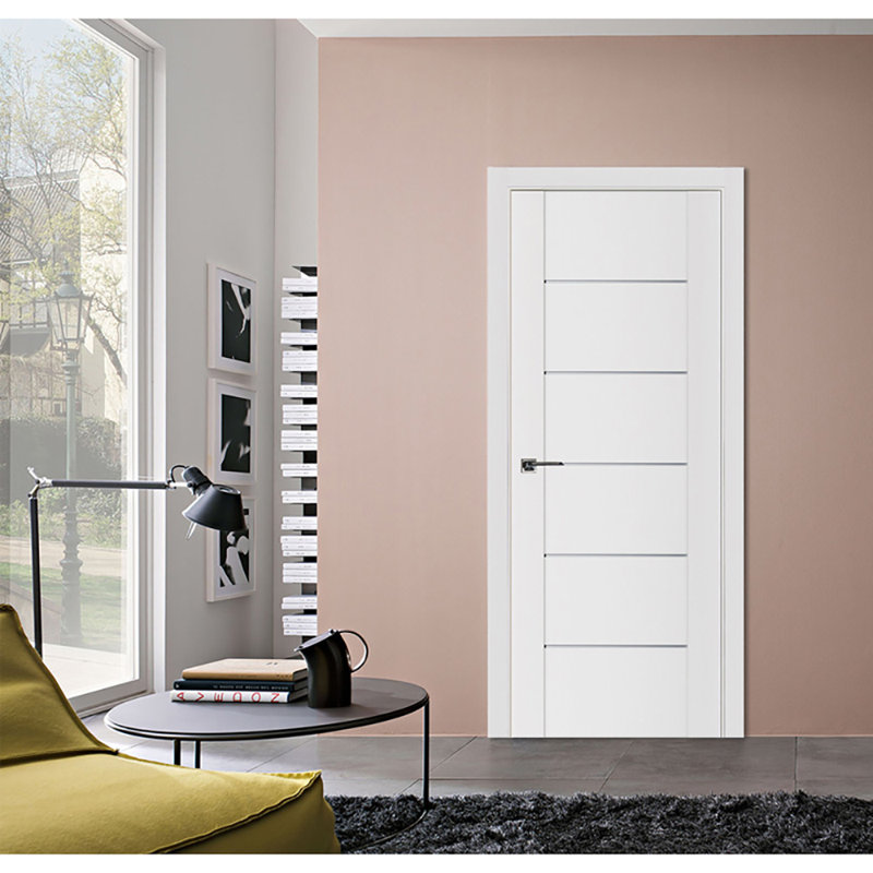 Porte intérieure stratifiée blanc doux pré-suspendu Stile 008, Gauche, 23,75 po x 96 po