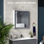 Armoire à pharmacie avec miroir Kleankin, armoire de salle de bain murale avec miroir 27 po x 30 po, armoire de salle de bain murale avec rangement, portes doubles et 2 tablettes réglables, blanc