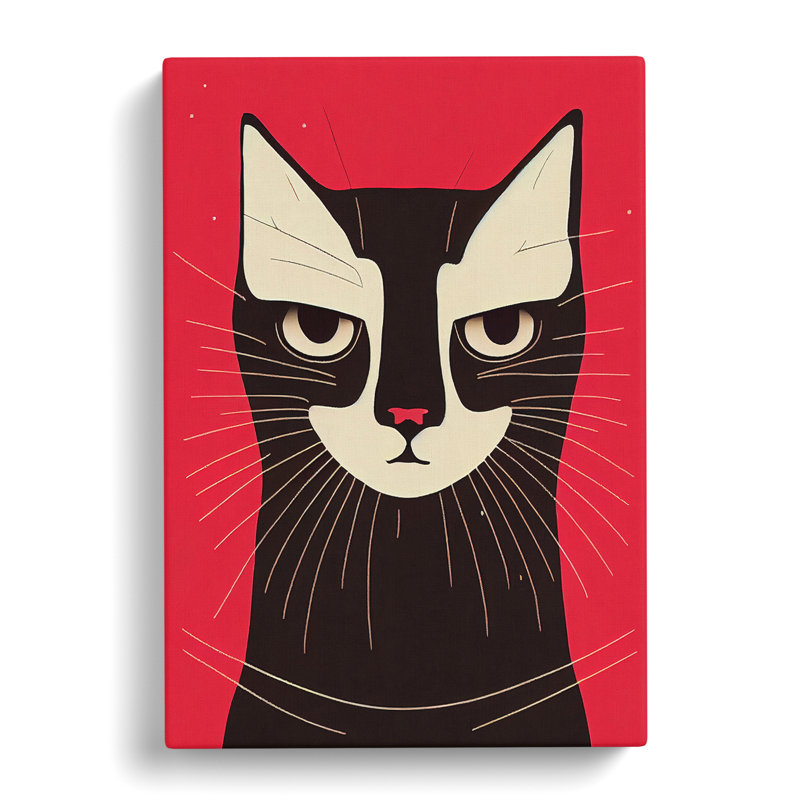 XC1022-1771X Dashing Cat Abstract - Wrapped Canvas Print, 76cm H x 50cm W x 3cm D