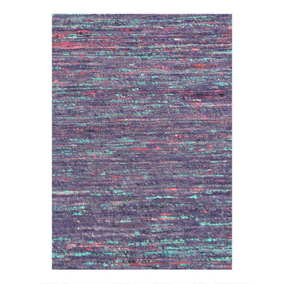 Tapis de couloir bleu moderne en soie tissée à plat 2 pi x 3 pi
