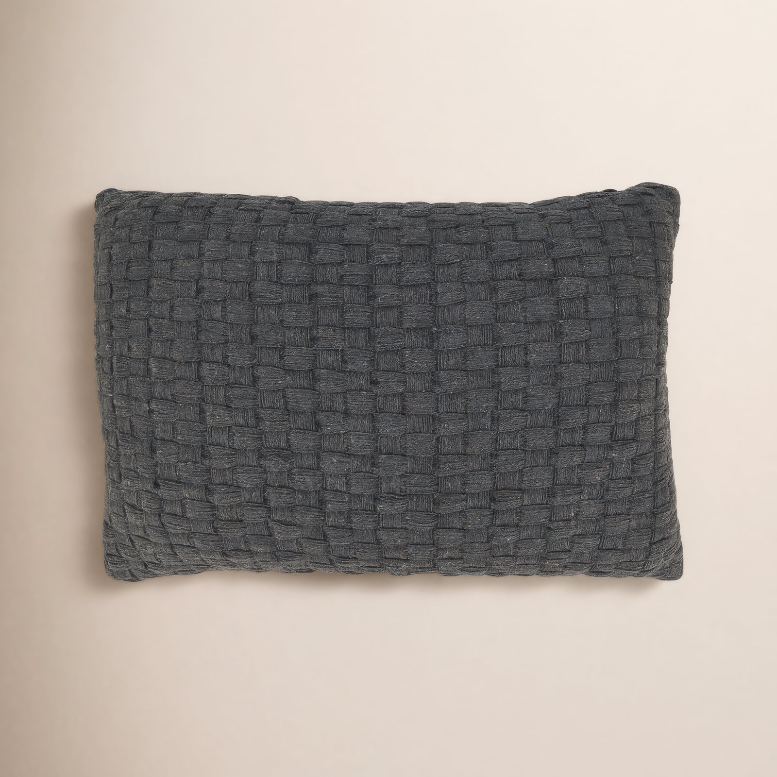 Textured Waffle Weave Pillow, Gray, No Insert