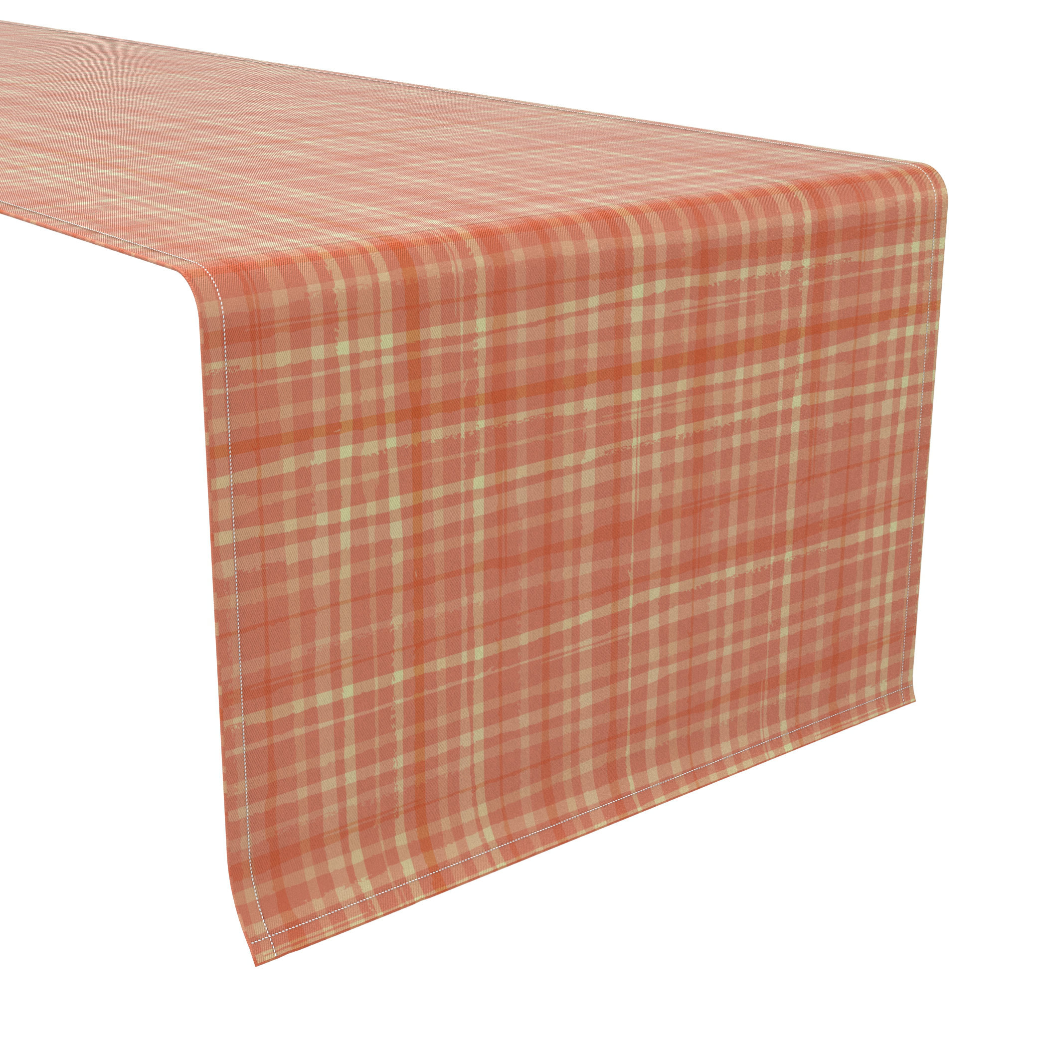 Bless international Rectangle Plaid Cotton Twill Table Runner 