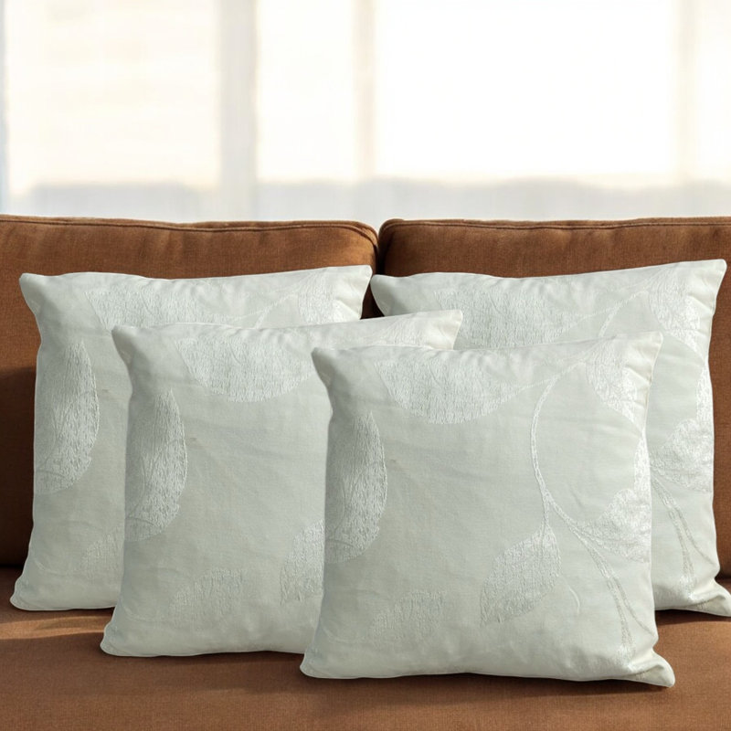 Rosmundo Floral Cream Square Throw Pillow Cover