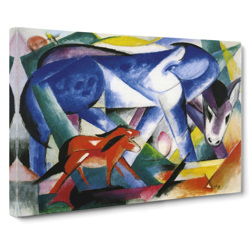 Donkeys by Franz Marc - Wrapped Canvas Painting, 50cm H x 76cm W x 3cm D