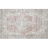 One-of-a-Kind Hand-Knotted 1960s 6'9" x 11' Wool Area Rug in Dark Red/Beige/Gray