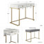 Rectangle Writing Desk with Golden Metal Legs-923807044