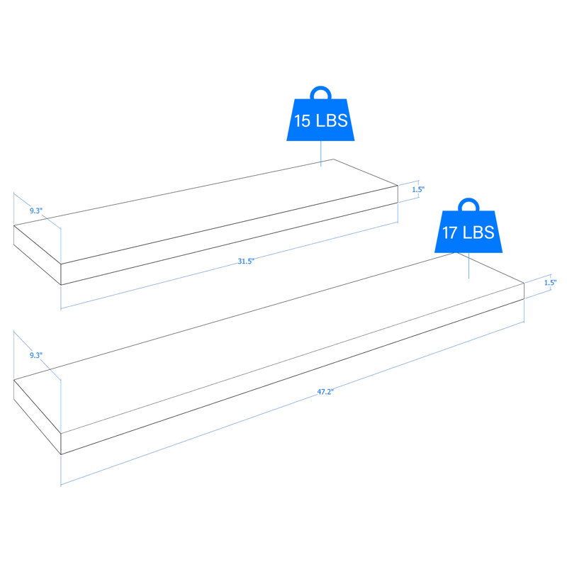 2 Piece Floating Shelf