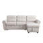 97"W Beige Chenille Reversible Sleeper Sectional Sofa Chaise With USB Charger