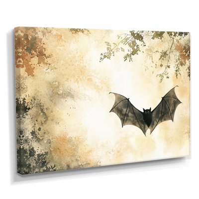 Winged Silhouette Bat In The Dark II - Animal Wall Art Living Room