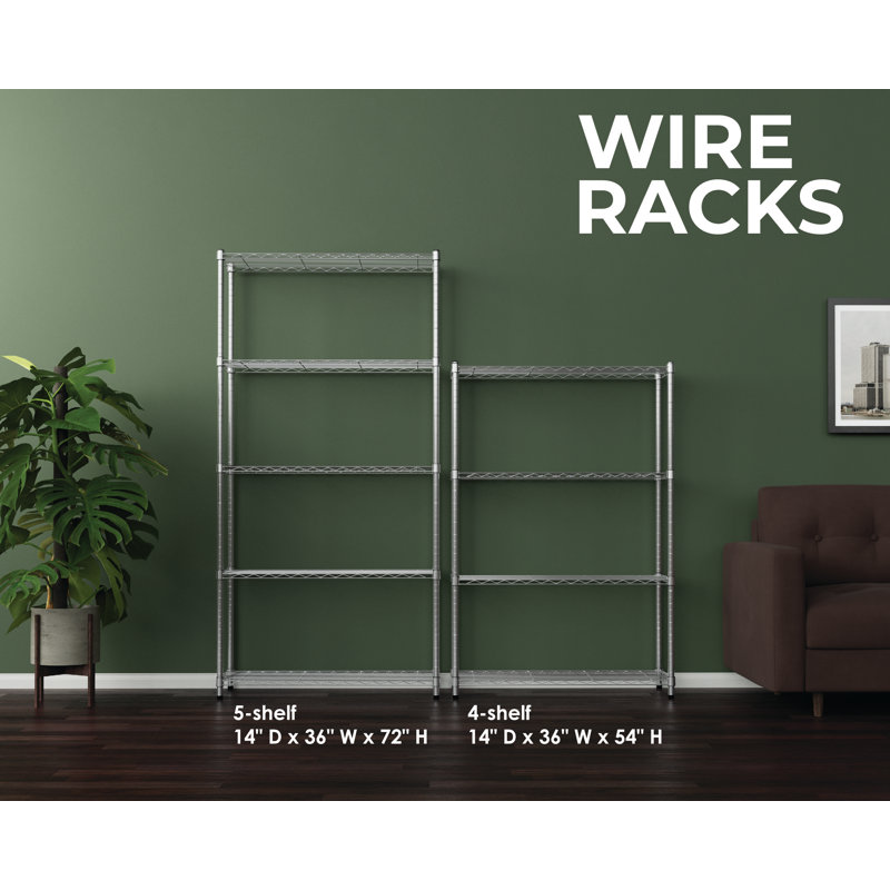 Everest 4-Tier Chrome Steel Utility Shelving Unit