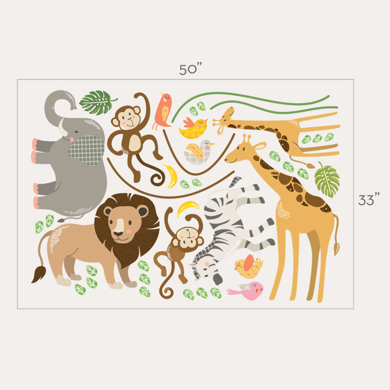Décalcomanie murale animaux de la jungle